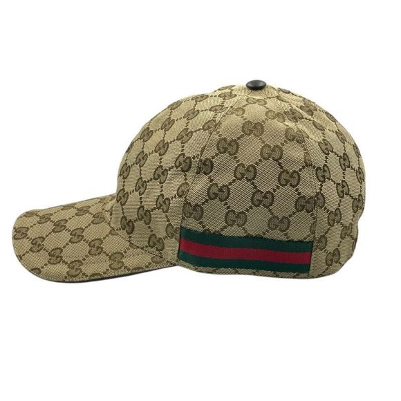 Gucci Hat Baseball Cap Leather GG Logo Blawan Men's Size XL - Picture 2 of 12